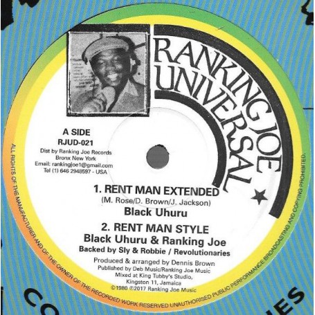 (12") BLACK UHURU - RENT MAN EXTENDED / SLY & ROBBIE - RENT MAN DUB WISE