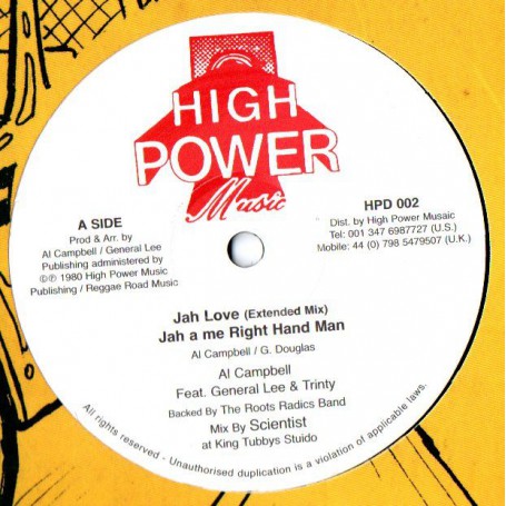 (12") AL CAMPBELL FEAT GENERAL LEE - JAH LOVE / JAH A ME RIGHT HAND - KING TUBBY