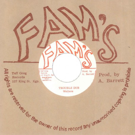 (7") THE WAILERS ‎– TROUBLE DUB / DUB FEELING