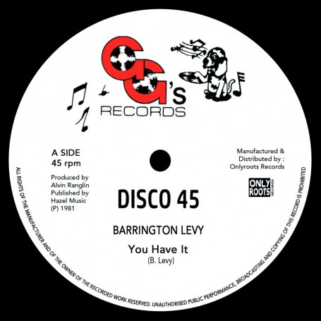 (12") BARRINGTON LEVY - YOU HAVE IT (Extended) / GG's ALL STARS - YOU HAVE A DUB