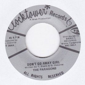 (7") THE PARAGONS - DON'T GO AWAY GIRL / DON'T GO BASS & DRUM