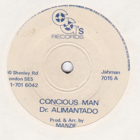 (7") DR ALIMANTADO - CONCIOUS MAN / DUB ROCK THE REVOLUTIONARYS - MANZIE