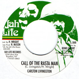 (7") CARLTON LIVINGSTON - CALL OF THE RASTA MAN / JAH LIFE - DUBPLATE MASTER STYLE