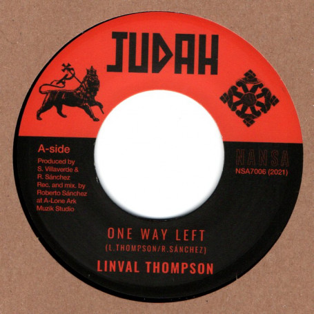 (7") LINVAL THOMPSON - ONE WAY LEFT / LONE ARK RIDDIM FORCE - ONE WAY DUB