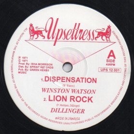 (12") WINSTON WATSON - DISPENSATION / DILLINGER - LION ROCK