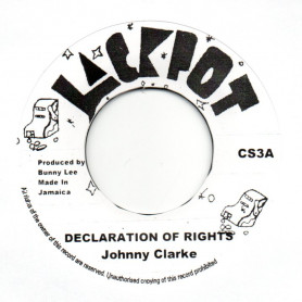 (7") JOHNNY CLARKE - DECLARATION OF RIGHTS / KING TUBBY & THE AGGROVATORS - VERSION