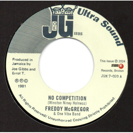 (7") FREDDIE McGREGOR - NO COMPETITION / JOE GIBBS & THE PROFESSIONALS - DON'T TRY IT