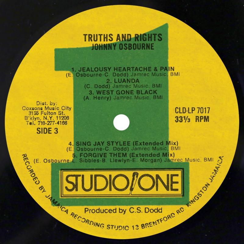 2xLP) JOHNNY OSBOURNE - TRUTHS & RIGHTS (Deluxe Edition)