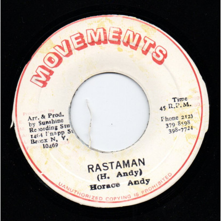 (7") HORACE ANDY - RASTAMAN / SUNSHINE ALL STARS - RAS MAN