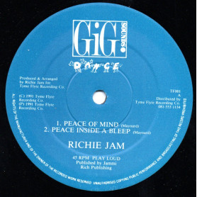 (12") RICHIE JAM - PEACE OF MIND / PEACE INSIDE A BLEEP / MASSOCA / BASS IN YOUR FACE MIX