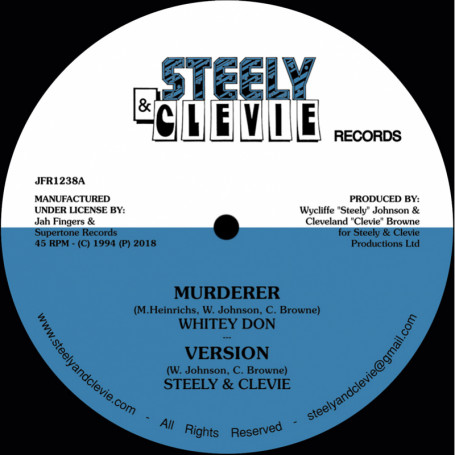 (12") WHITEY DON - MURDERER / STEELY & CLEVIE - VERSION / DERRICK IRIE - SOFT INA BED / STEELIE & CLEVIE - VERSION