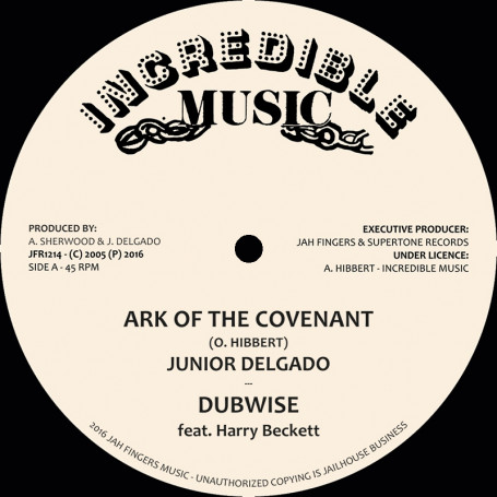 (12") JUNIOR DELGADO - ARK OF THE COVENANT / HARRY BECKETT- DUB VERSION / JUNIOR DELGADO - CRY OF THE DESTITUTE / DUB VERSION