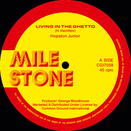 (7") HOPETON JUNIOR - LIVING IN THE GHETTO / DUB MIX