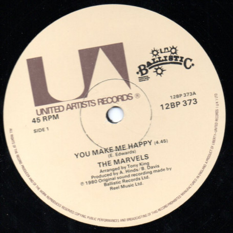(12") THE MARVELS - YOU MAKE ME HAPPY / I'M A HURTING INSIDE