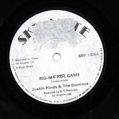 (7") JUSTIN HINDS & THE DOMINOES - RIG MA ROE GAME / THE REVOLUTIONARIES - RIG MA ROE DUB WISE