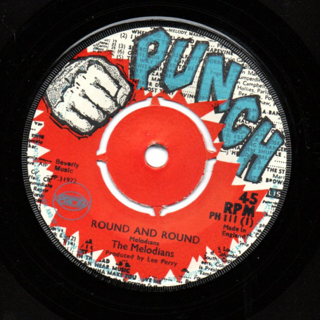 (7") THE MELODIANS - ROUND AND ROUND / THE UPSETTERS - ROUND VERSION