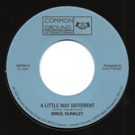 (7") ERROL DUNKLEY - A LITTLE WAY DIFFERENT / I'M NOT THE MAN FOR YOU
