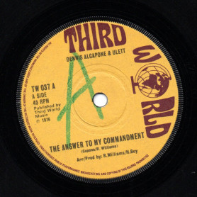 (7") DENNIS ALCAPONE & ULETT - THE ANSWER TO MY COMMANDMENT / INSTRUMENTAL