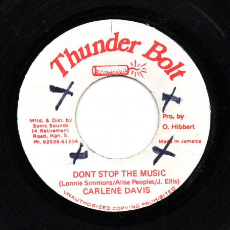 (7") CARLENE DAVIS - DON'T STOP THE MUSIC / VERSION