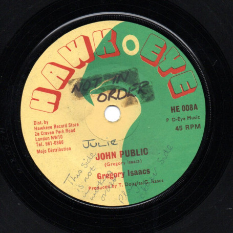 (7") GREGORY ISAACS - JOHN PUBLIC / LEGGO ALL STARS - ENEMY NO.1