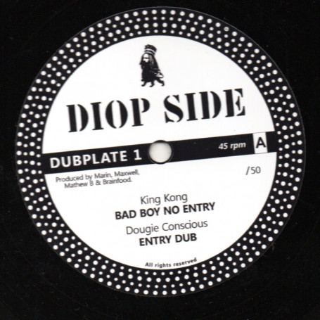 (12") KING KONG - BAD BOY NO ENTRY / ENTRY DUB - COLONEL MAXWELL - AFRICAN BREDA / BREDA DUB