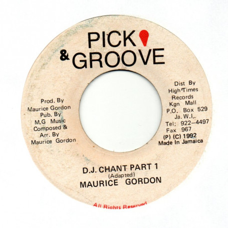 (7") MAURICE GORDON - DJ CHANT PART.1 / DJ CHANT VERSION