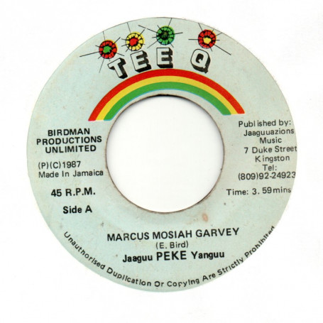 (7") JAAGUU PEKE YANGUU - MARCUS MOSIAH GARVEY / VERSION