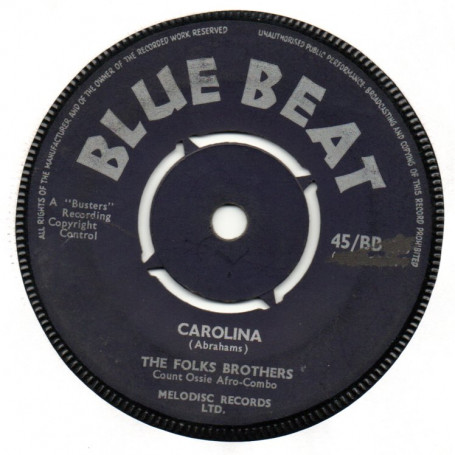 (7") THE FOLKS BROTHERS - CAROLINA / I MET A MAN