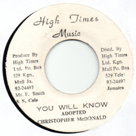 (7") CHRISTOPHER MCDONALD - YOU WILL KNOW / JUNIOR DELGADO - DISARM THE WORLD VERSION