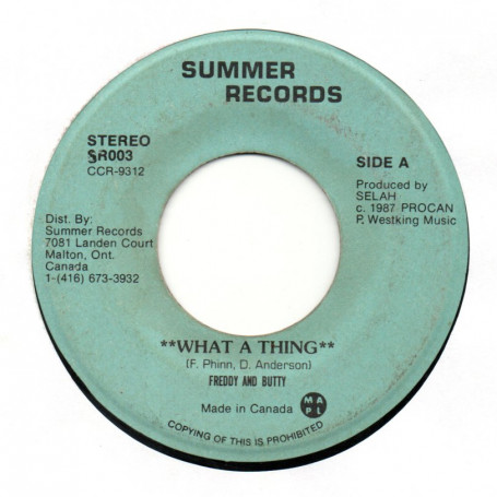(7") FREDDY & BUTTY - WHAT A THING / SELAH VERSION