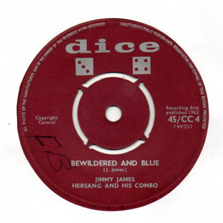 (7") JIMMY JAMES HERSANG AND HIS COMBO - BEWILDERED AND BLUE / I DON'T WANT TO CRY