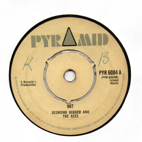 (7") DESMOND DEKKER & THE ACES - 007 / ROLAND ALPHONSO - EL TORO