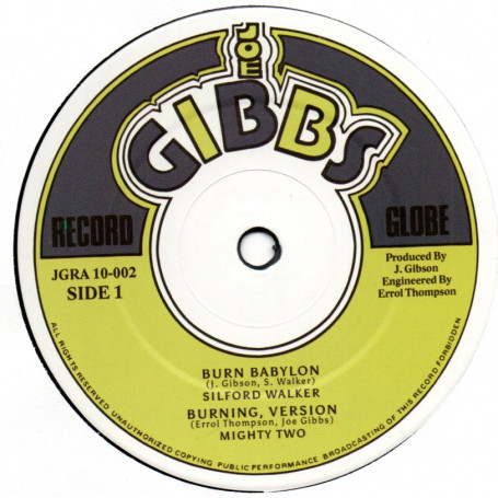 (10") SYLFORD WALKER - BURN BABYLON / JAH GOLDEN PEN