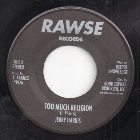 (7") JERRY HARRIS - TOO MUCH RELIGION / BABA LESLIE & JERRY HARRIS - RELIGIOUS DUB