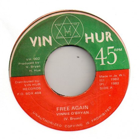 (7") VINNIE O'BRYAN - FREE AGAIN / VERSION
