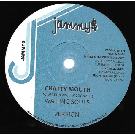 (12") WAILING SOULS - CHATTY MOUTH / DENNIS BROWN - NOW AND FOREVER